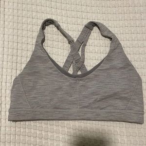 Gray Stash and Dash sports bra